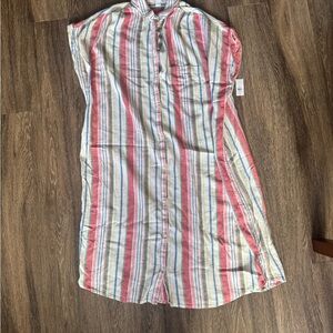 Striped Multicolor Linen Dress